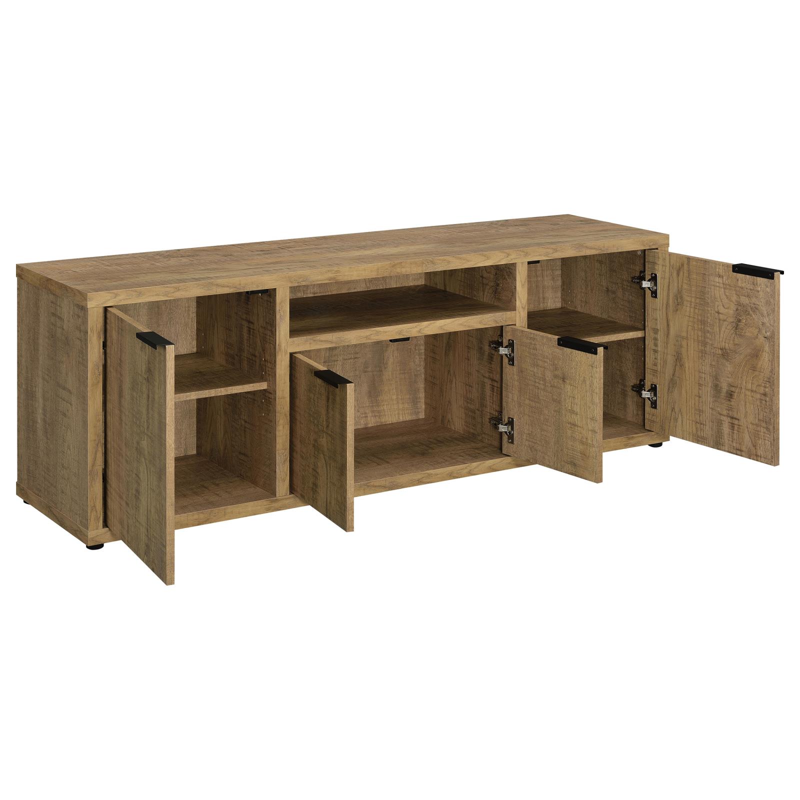 Tabby TV Stand for TVs up to 65 Inches with 4-Door Storage in Mango - Image 3