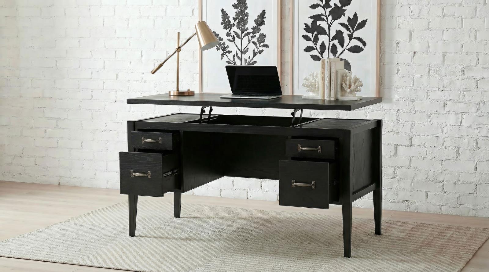 Graham 54-inch 4-drawer Double Pedestal Lift Top Computer Desk - Image 3