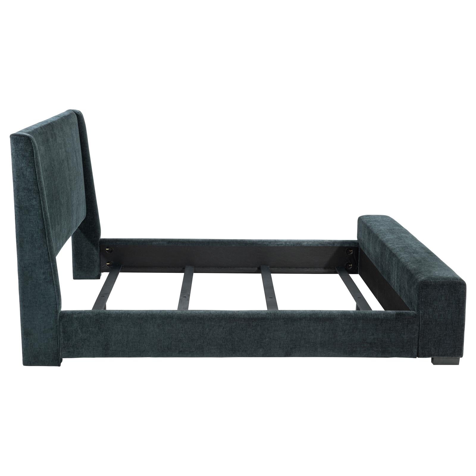 Preston Upholstered Eastern King Audio Flame Visualizer Bed Dark Blue - Image 6