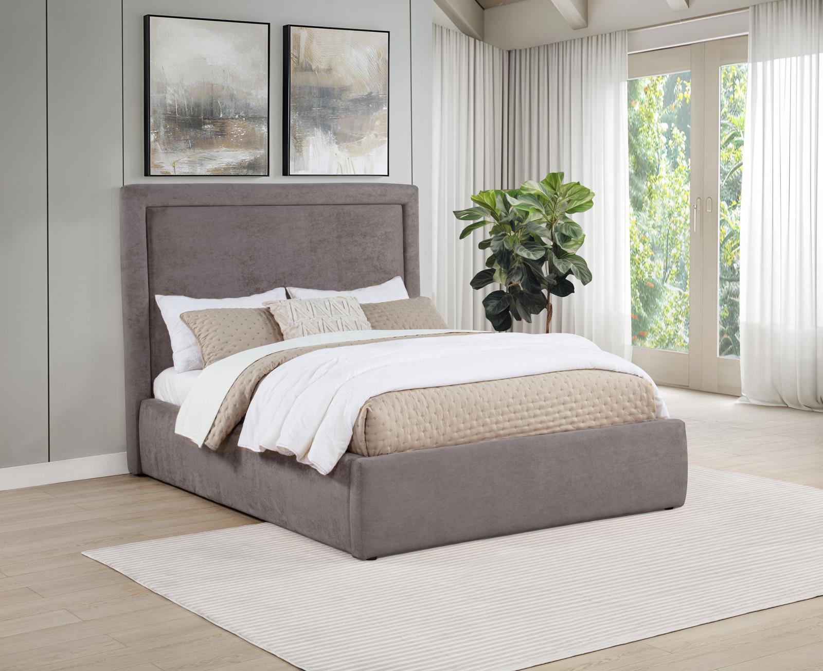 Lawson 54-inch Upholstered Full Panel Platform Bed Mushroom - Image 2