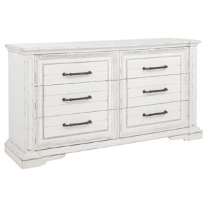 McKinney 6-drawer Bedroom Dresser Cabinet Vintage White