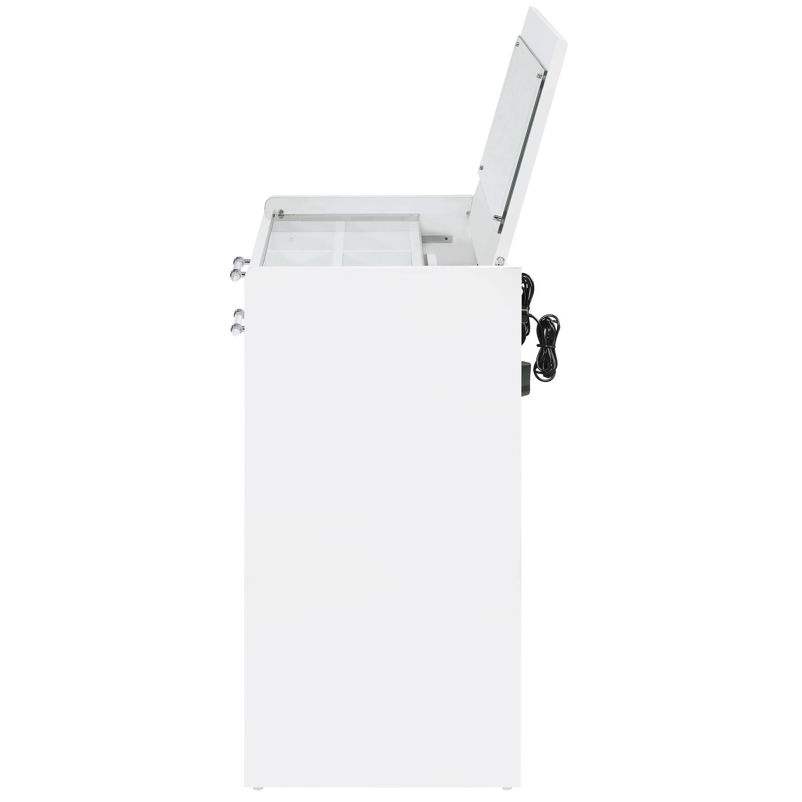 Danbury 3-drawer Makeup Vanity & Stool Set White High Gloss - Image 10