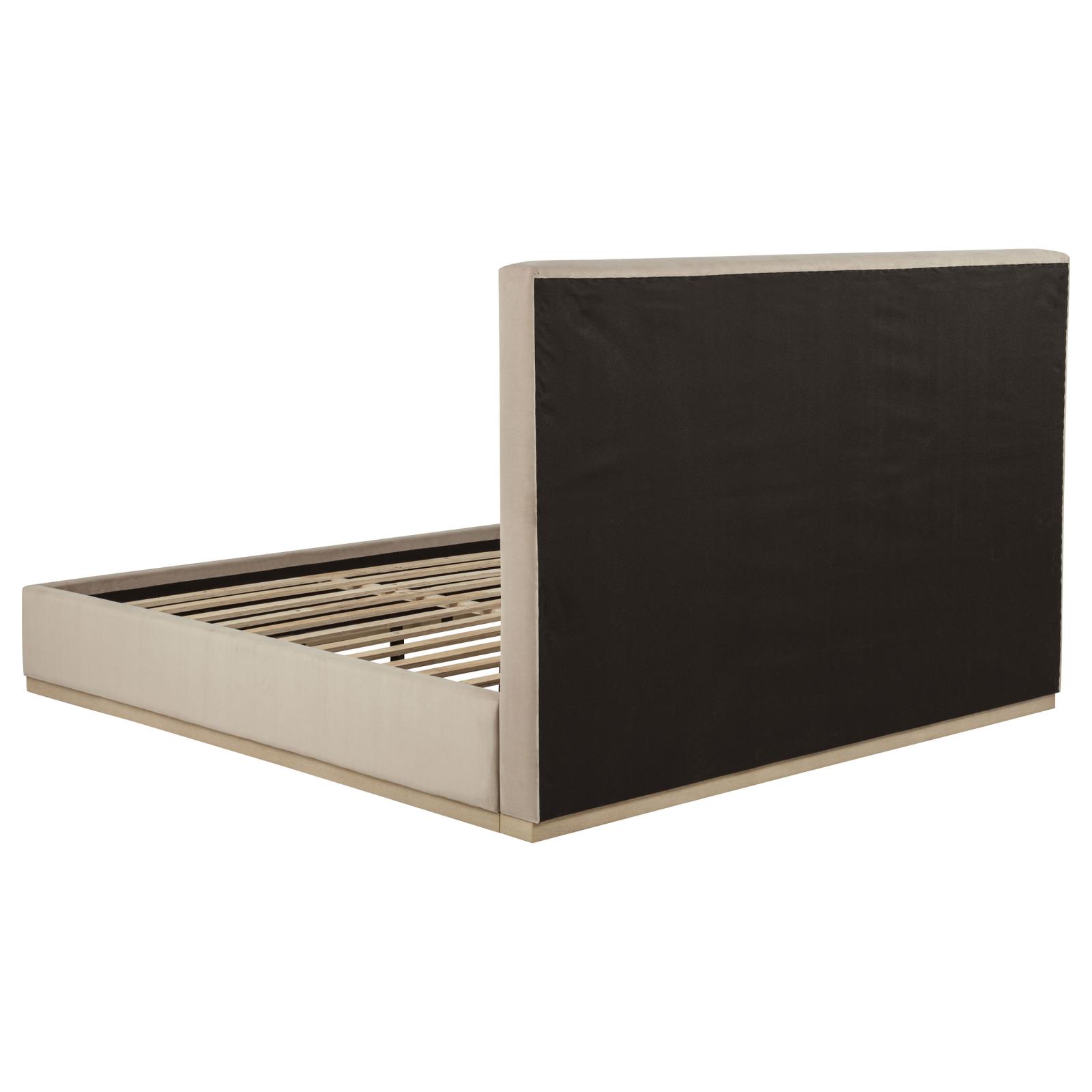 Knox Eastern King Fabric Upholstered Platform Bed Khaki - Image 4