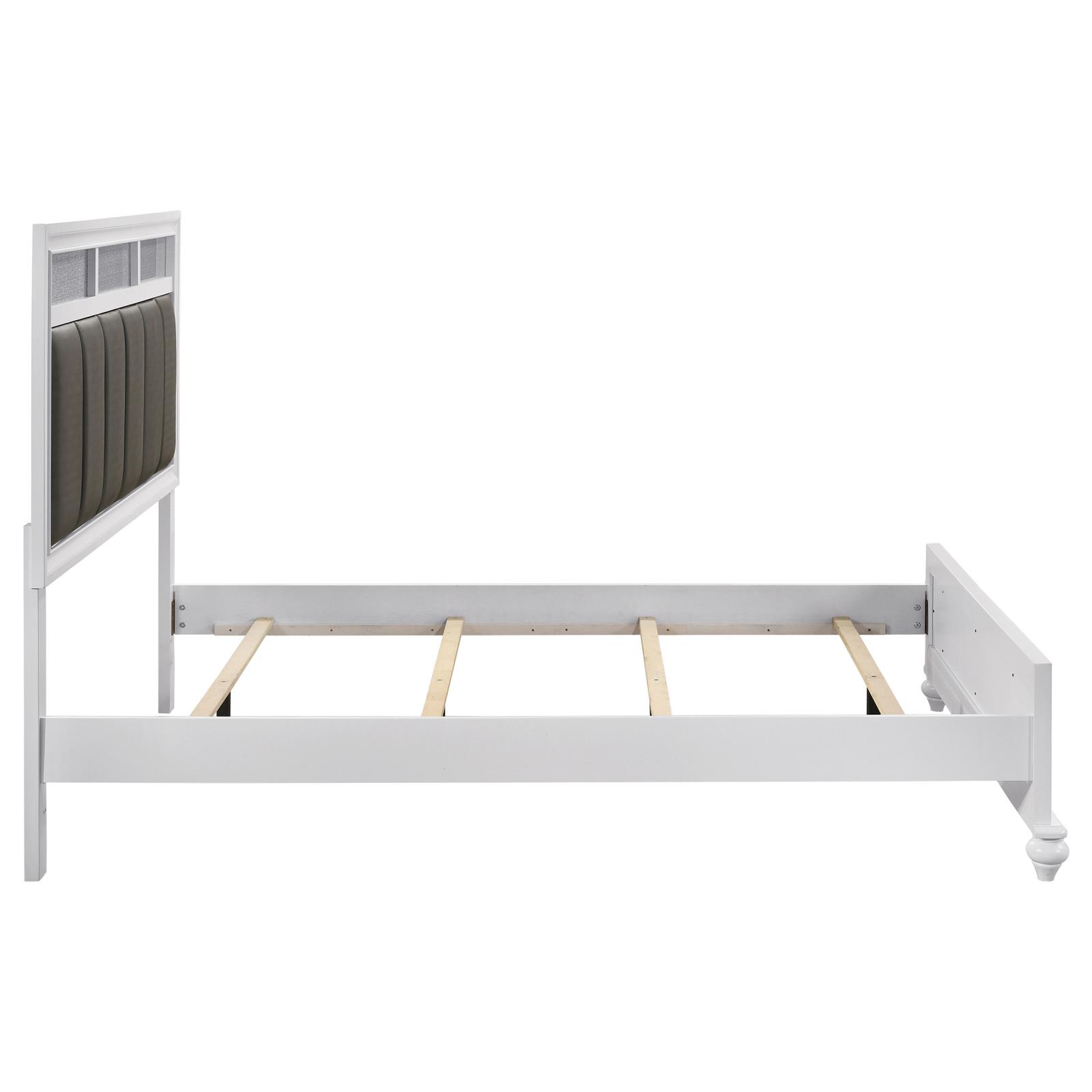 Barzini Wood Queen Panel Bed White - Image 6