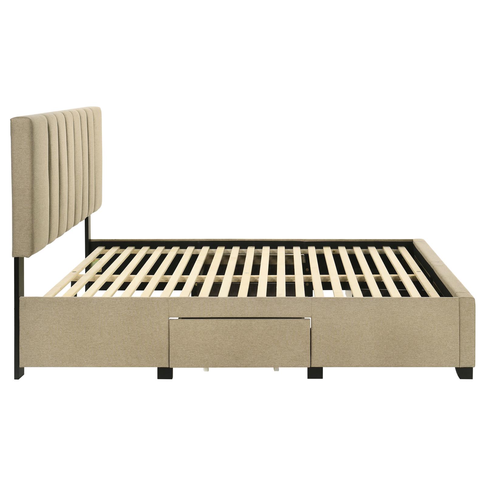 Wheatland 4-drawer Upholstered Full Storage Bed Light Brown - Image 10