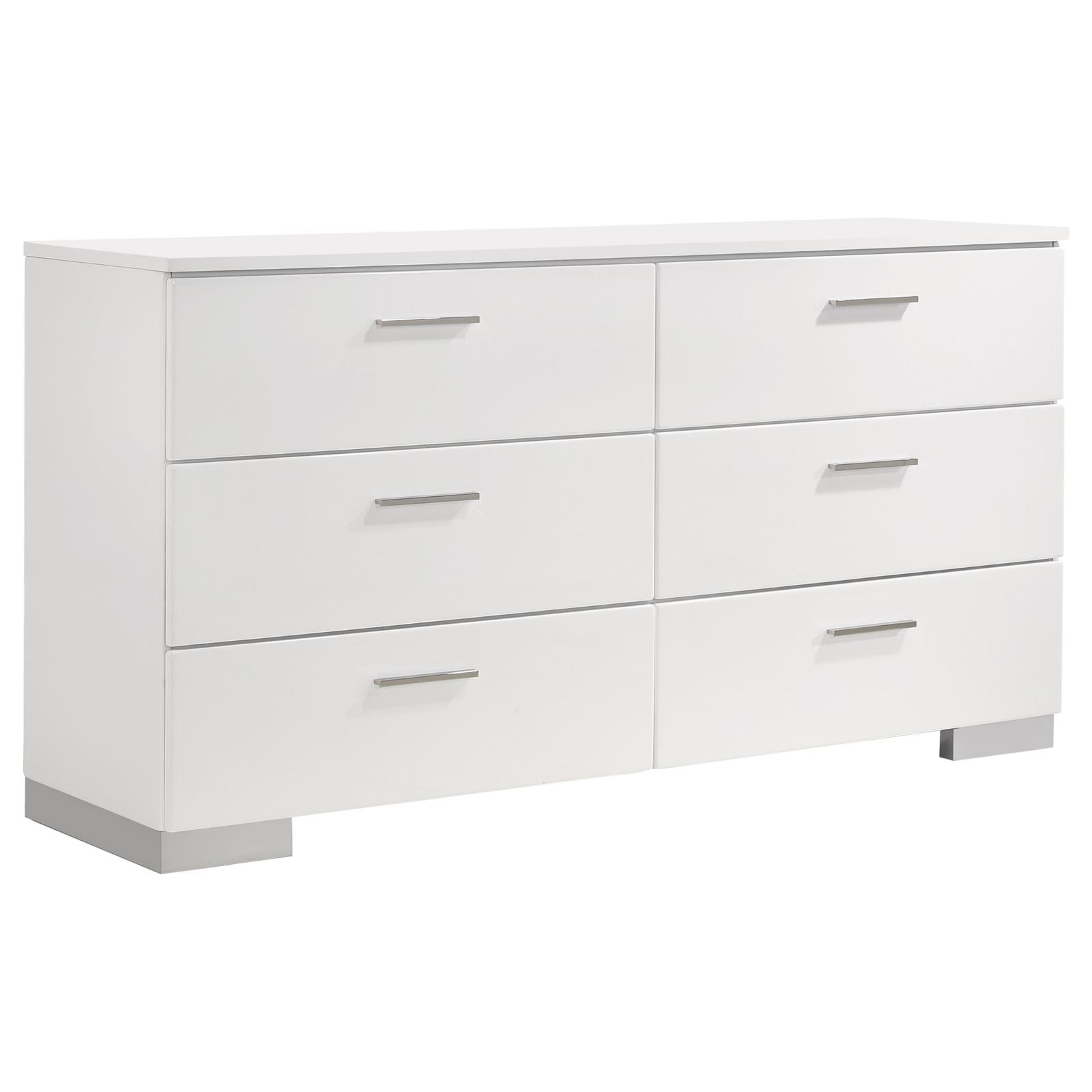 Felicity 4-piece Full Bedroom Set White High Gloss - Image 7