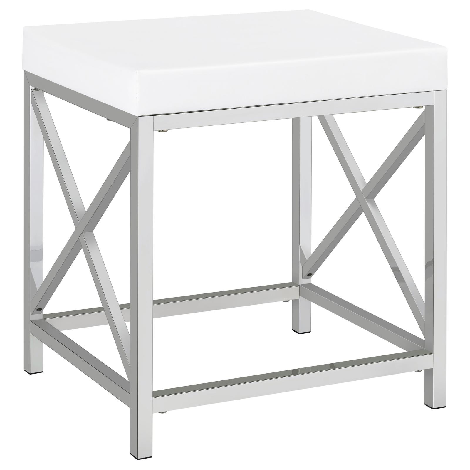 Eliza Vanity Set with Lighting & Stool White and Chrome - Image 10