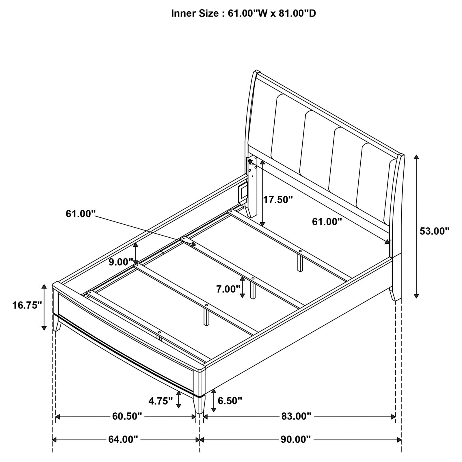 Granada Upholstered Queen Panel Bed Natural Pine - Image 9