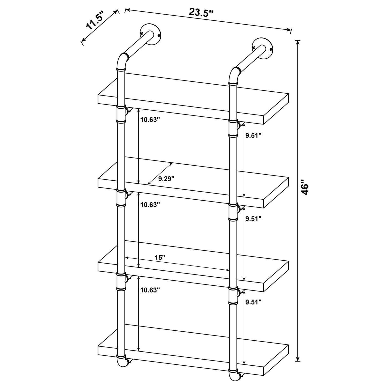 Elmcrest 24-inch 4-shelf Wall Bookshelf Rustic Oak - Image 11