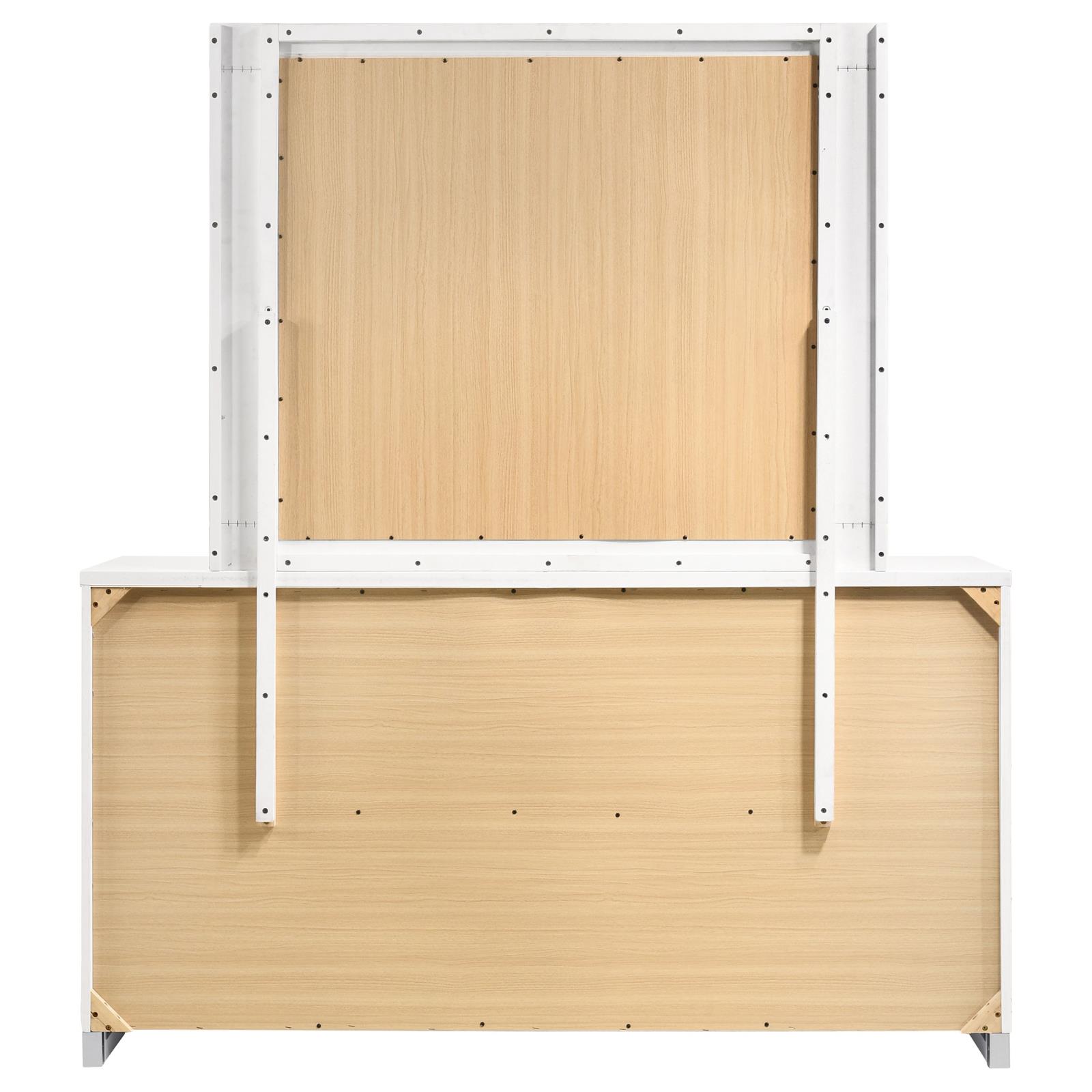 Felicity 6-drawer Wood Dresser with Mirror White High Gloss - Image 7