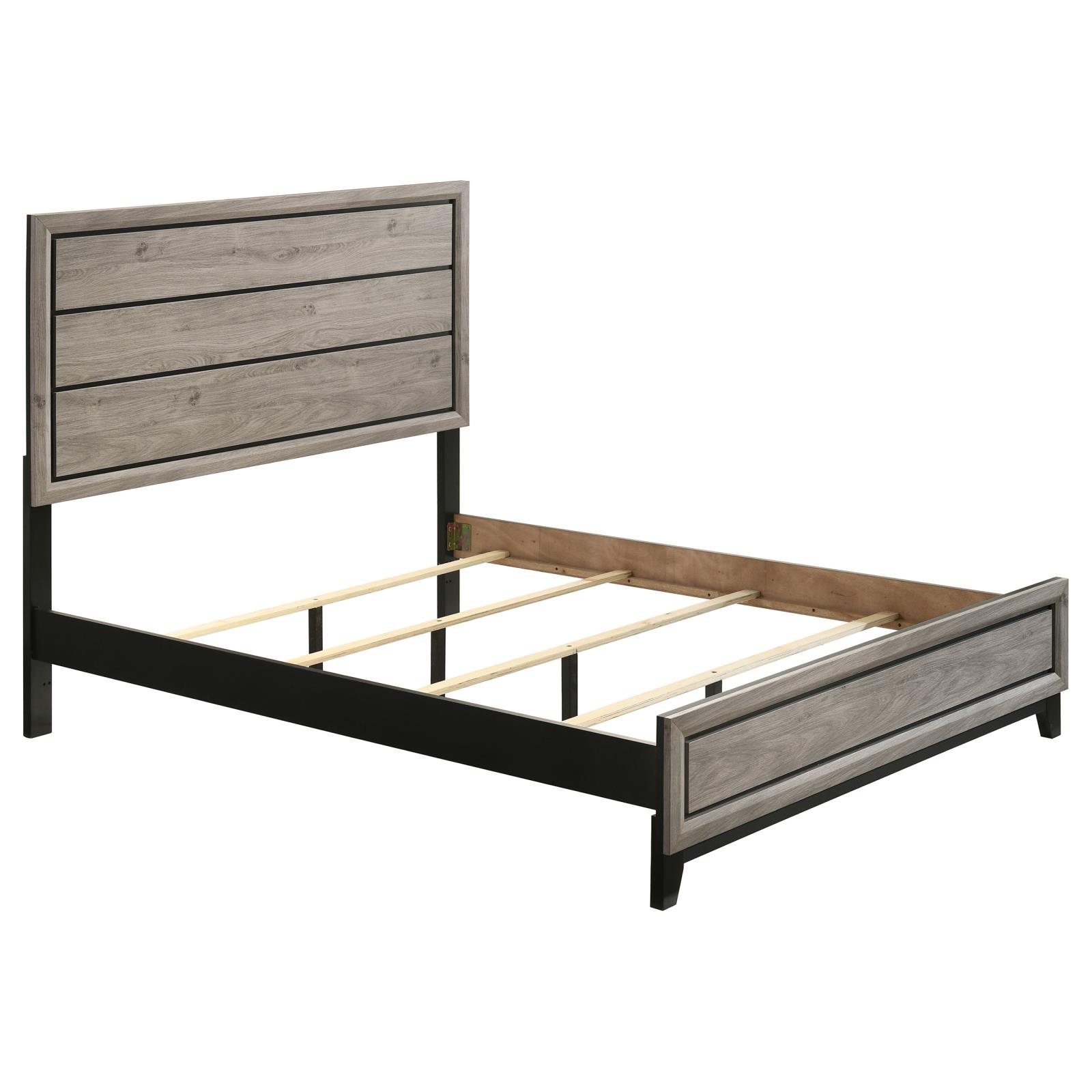 Valen Wood Queen Panel Bed Light Taupe