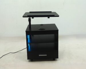 Lerma 1-drawer Adjustable Tray Top Nightstand with Speaker Black Ash
