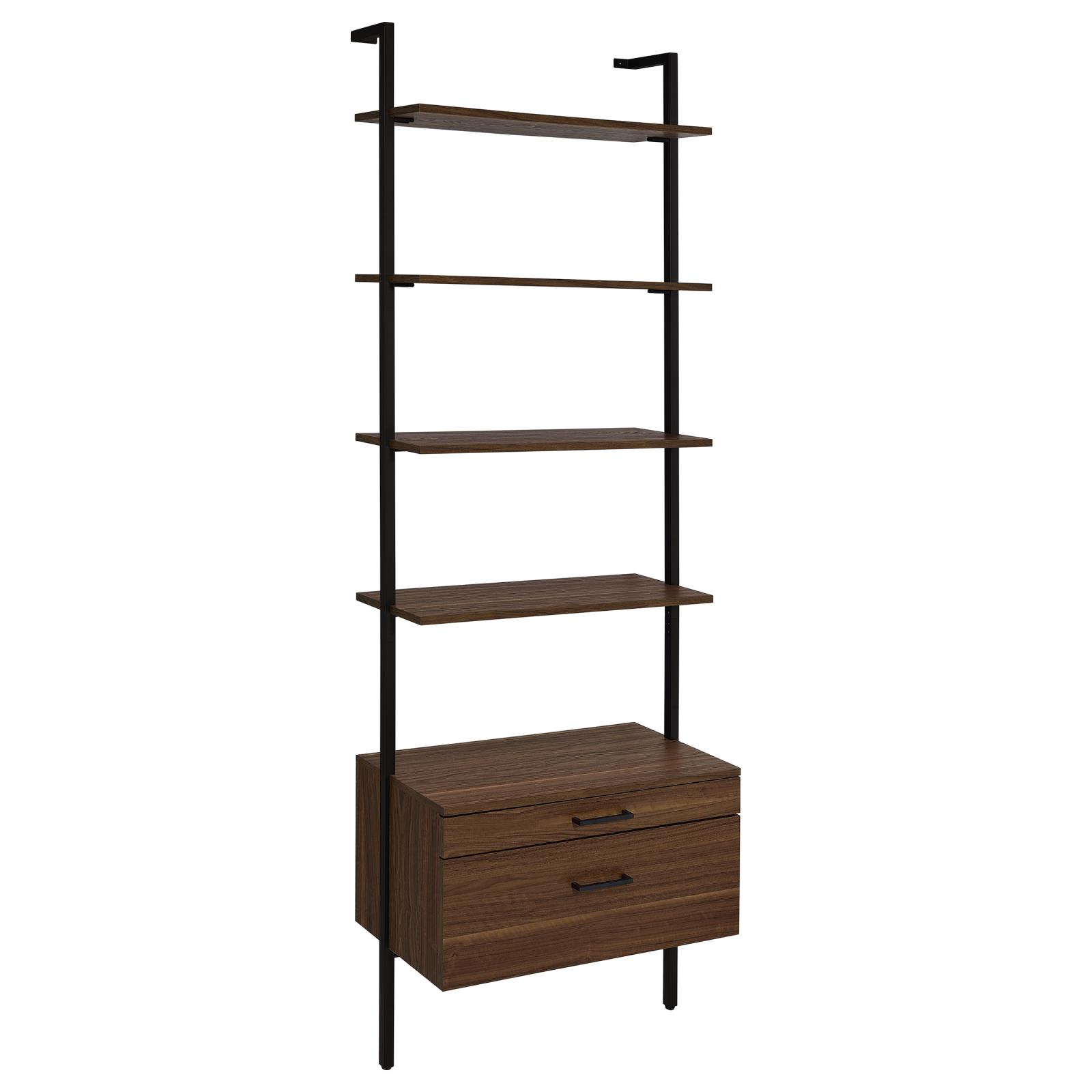 Owens 3-piece 96-inch Wall Mounted Bookshelf Set Walnut - Image 3