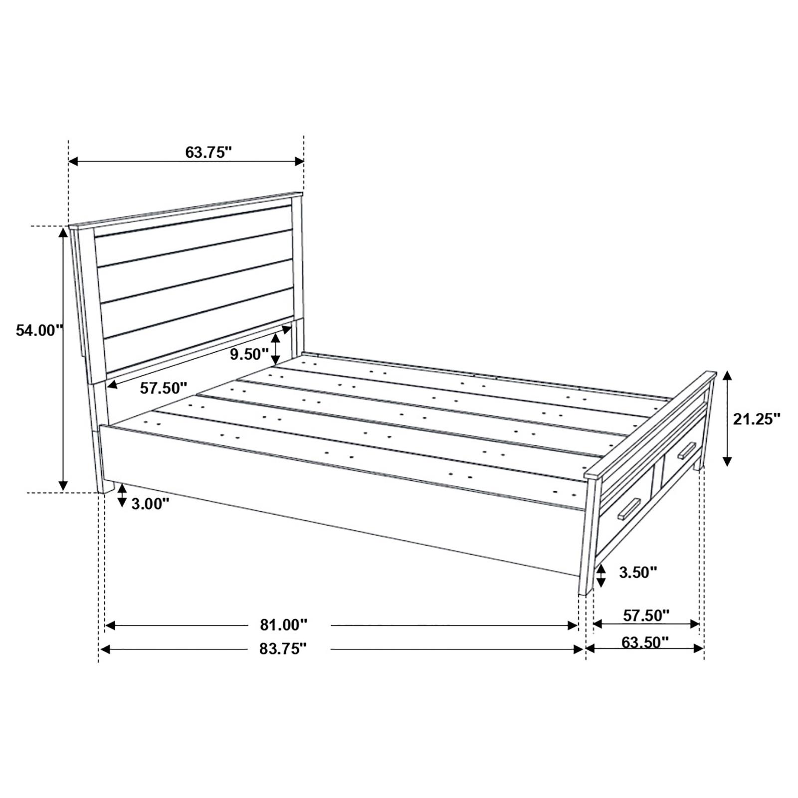 Woodmont Wood Queen Storage Panel Bed Rustic Golden Brown - Image 8
