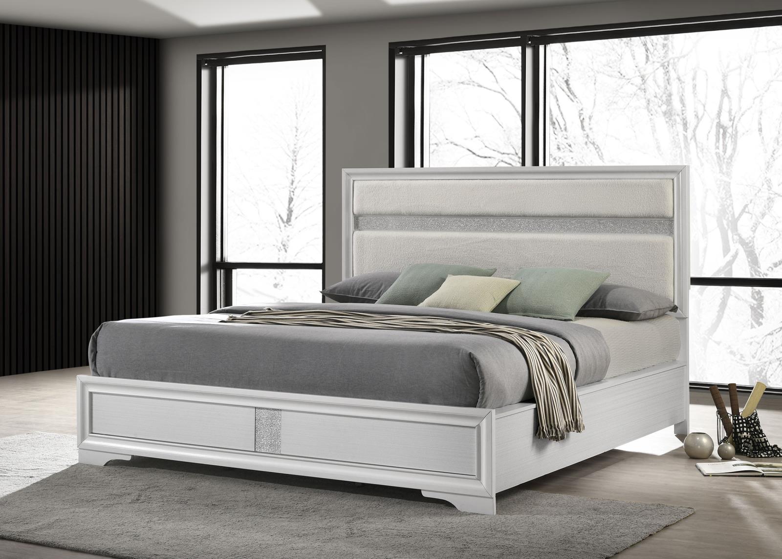 Miranda 54-inch Upholstered California King Panel Bed - Image 3