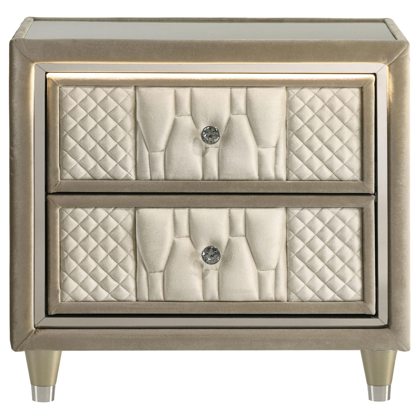 Lorient 2-drawer LED Nightstand with USB - Image 3