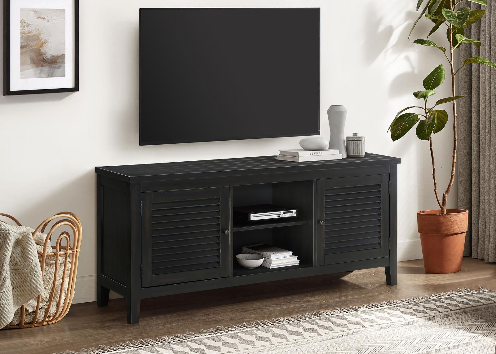 Concord 2-door 60-inch TV Stand Console Distressed Java - Image 2