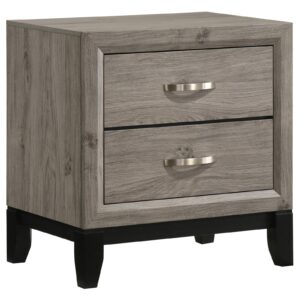 Valen 2-drawer Nightstand Bedside Table Light Taupe