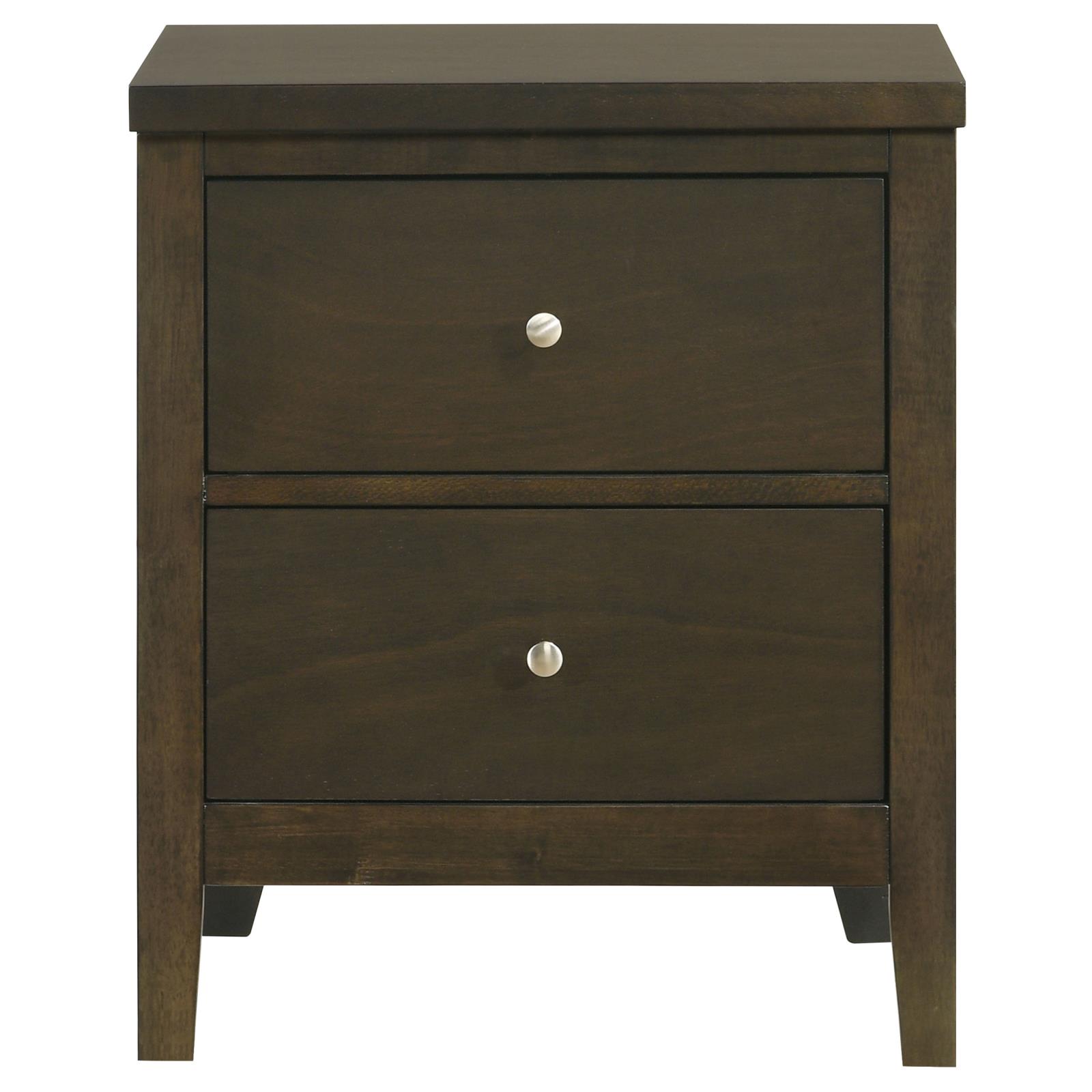 Wilkes Transitional 2-Drawer Nightstand with Metal Knobs Dark Cocoa - Image 3