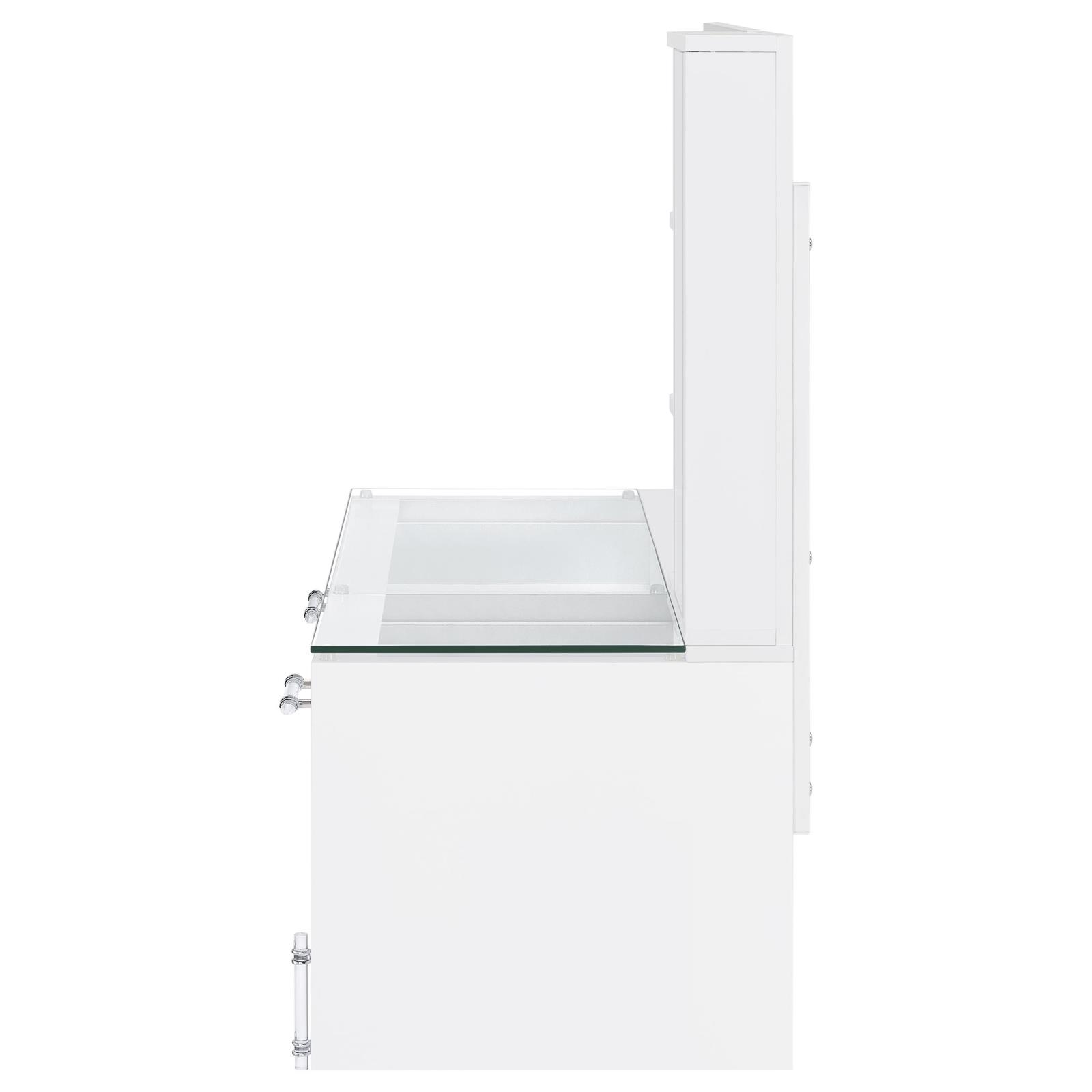Flora 2-drawer Vanity Set with LED Mirror White High Gloss - Image 10