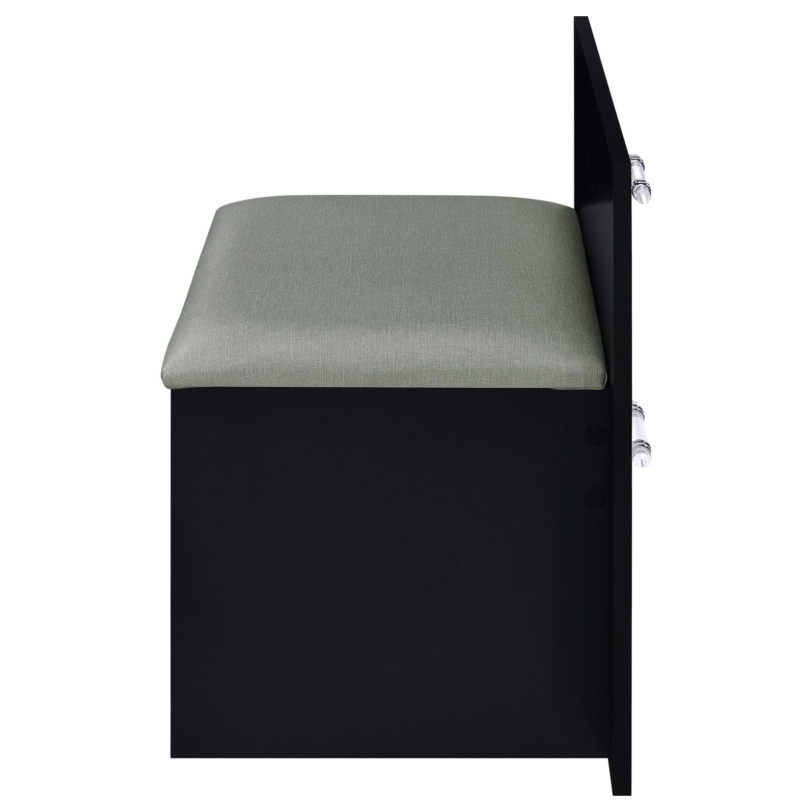 Flora 2-drawer Vanity Set with LED Mirror Black High Gloss - Image 15