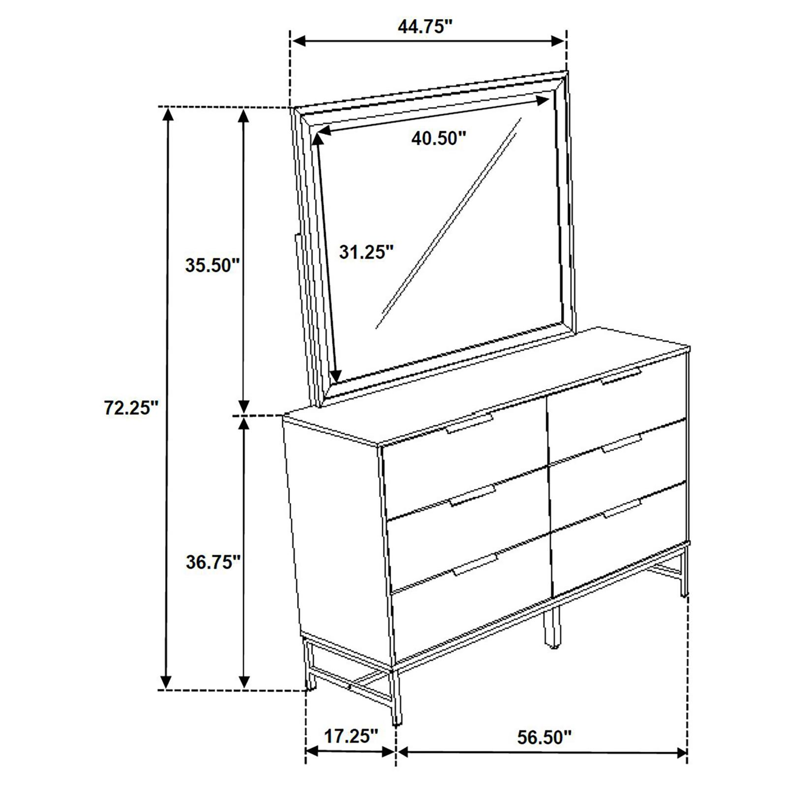 Sonora 6-drawer Dresser with Mirror White - Image 12