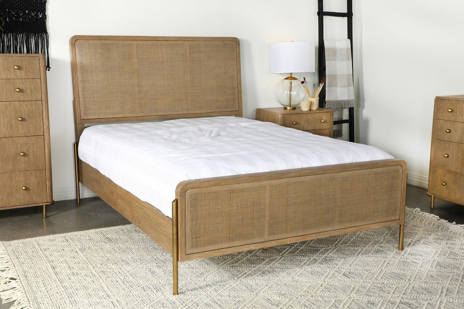 Arini Rattan Eastern King Panel Bed Sand Wash and Natural - Image 2