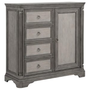 Cresswell 4-drawer Door Chest with Hidden Storage Weathered Taupe