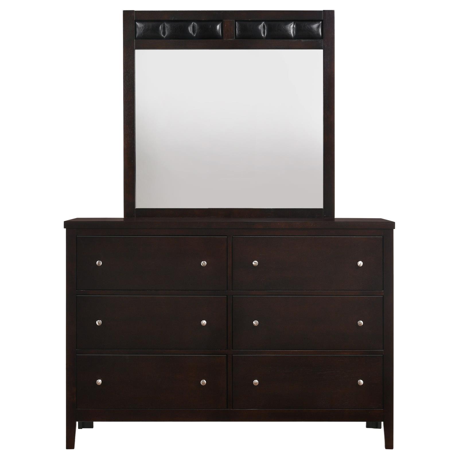 Carlton 6-drawer Dresser with Mirror Cappuccino - Image 3