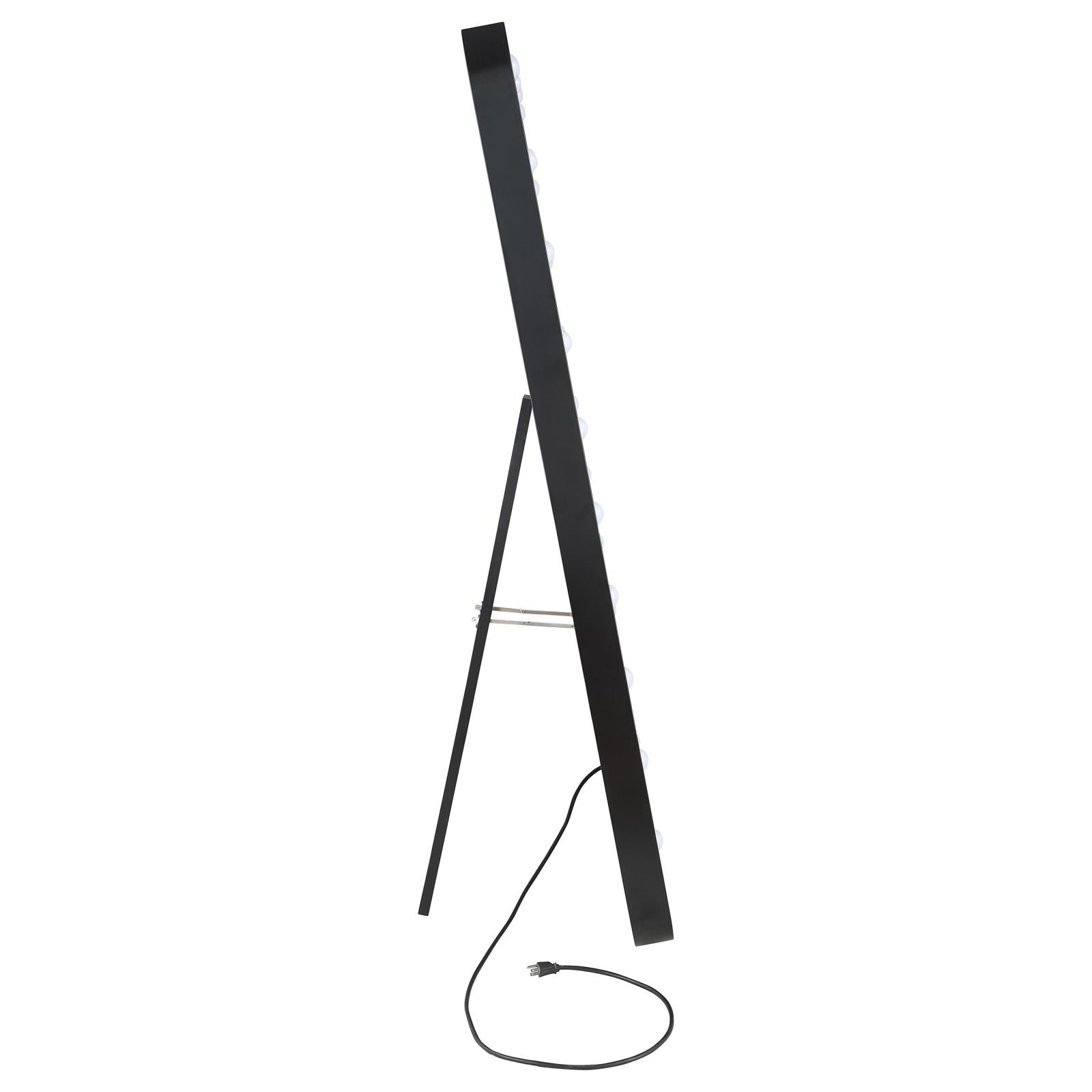 Canton 32 x 71 Inch LED Standing Mirror with Speakers Black - Image 9