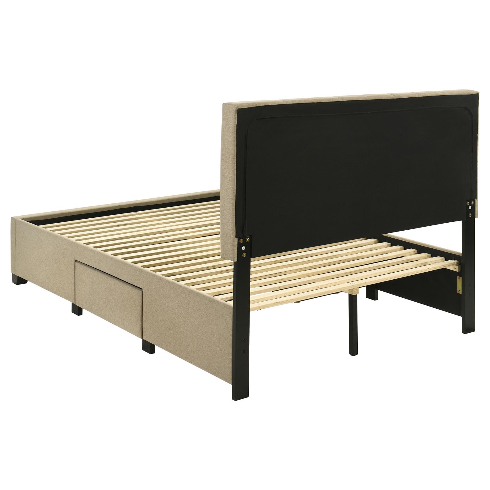 Wheatland 4-drawer Upholstered Full Storage Bed Light Brown - Image 9