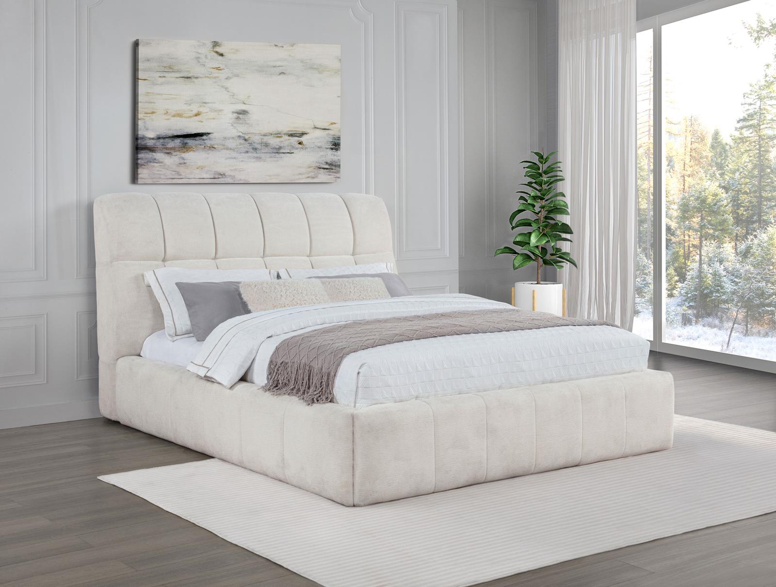 Nollet 48-inch Upholstered Queen Panel Platform Bed - Image 2