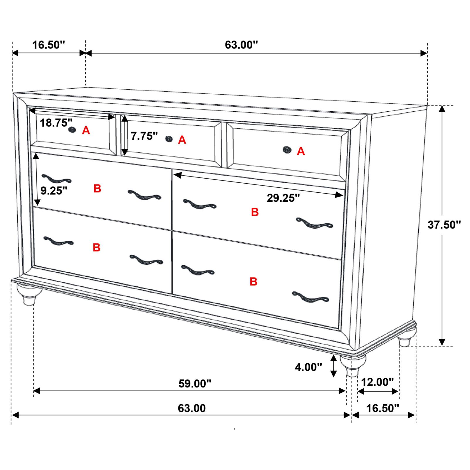 Barzini 7-drawer Dresser White - Image 11
