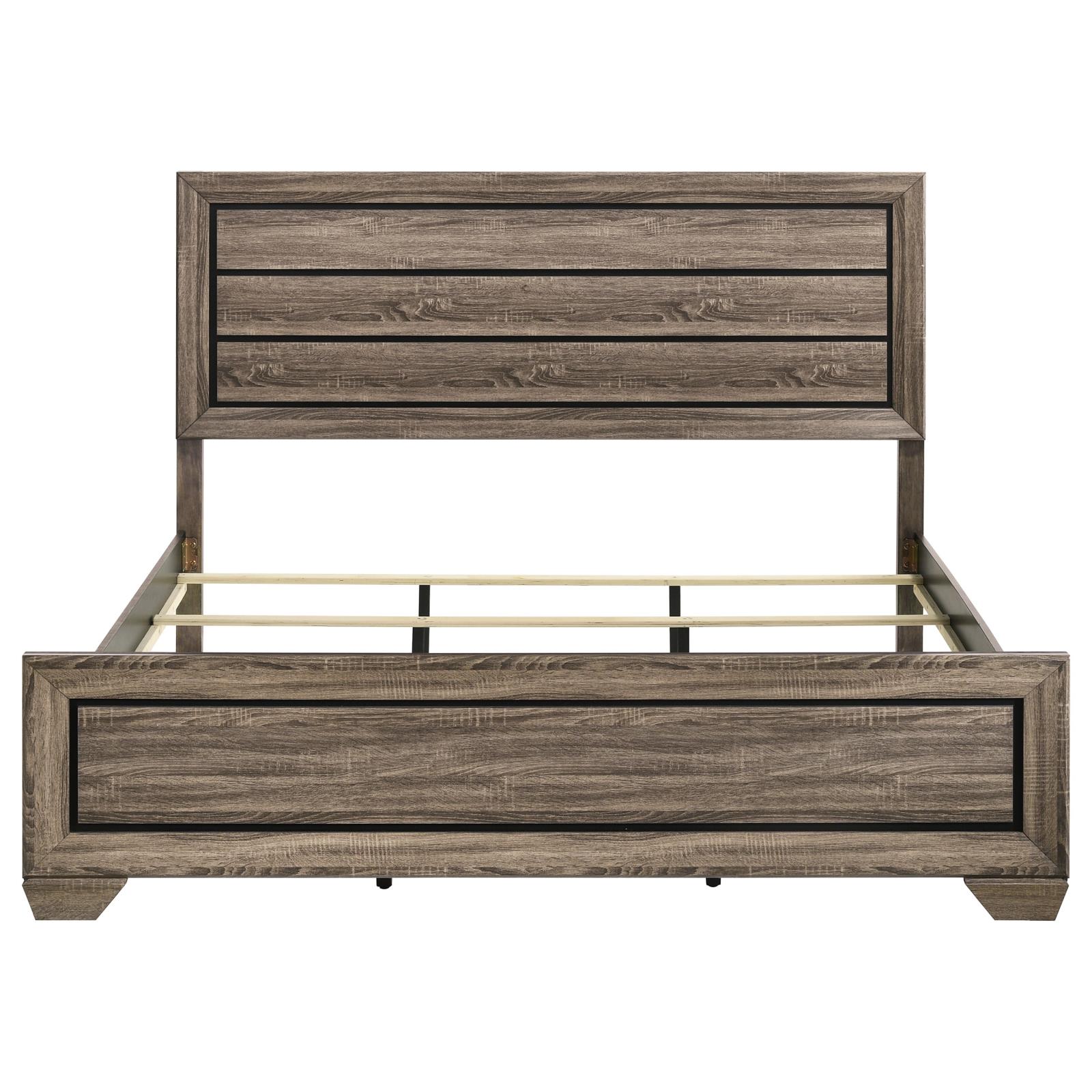 Kauffman Wood Eastern King Panel Bed Washed Taupe - Image 4