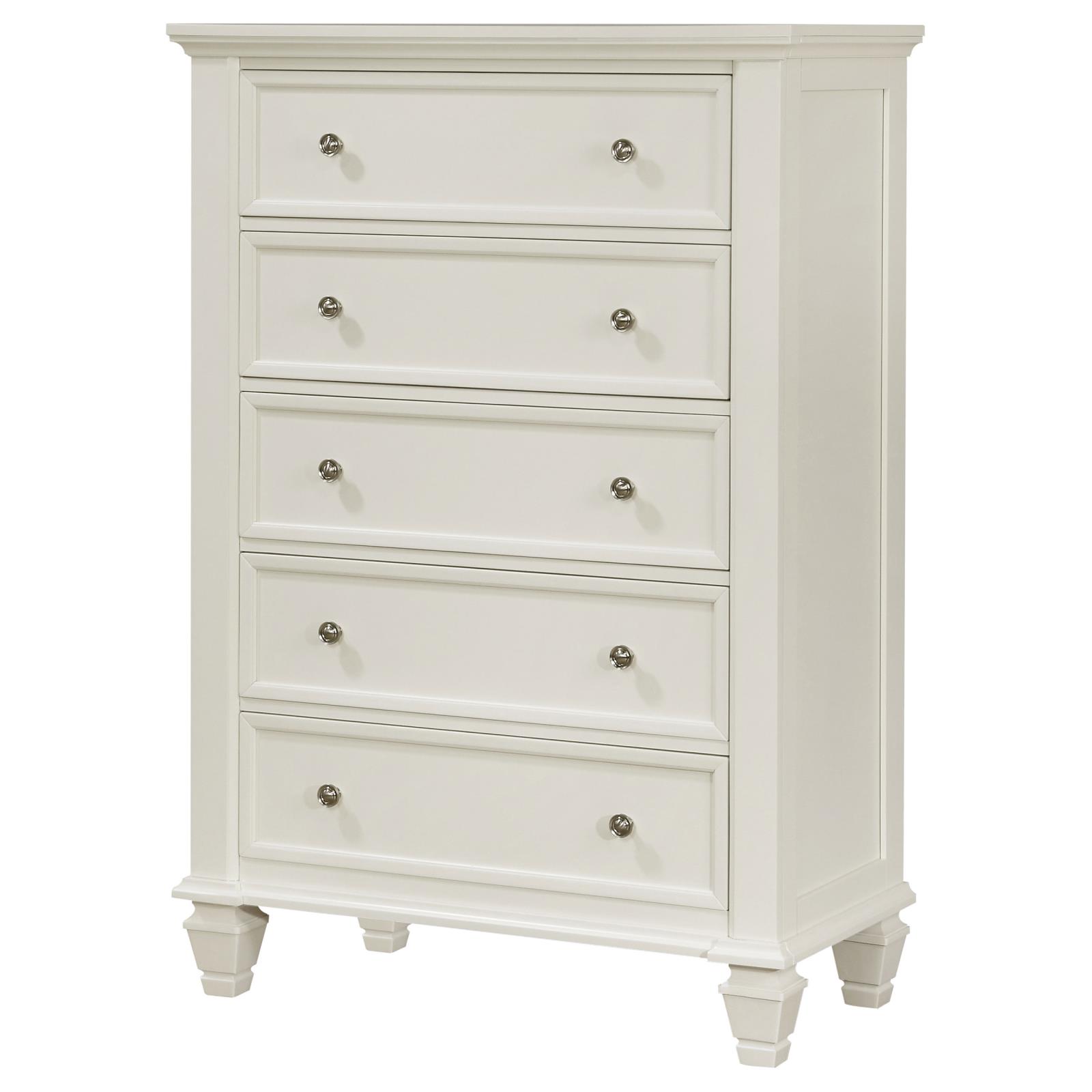 Sandy Beach 5-drawer Bedroom Chest Cream White - Image 4