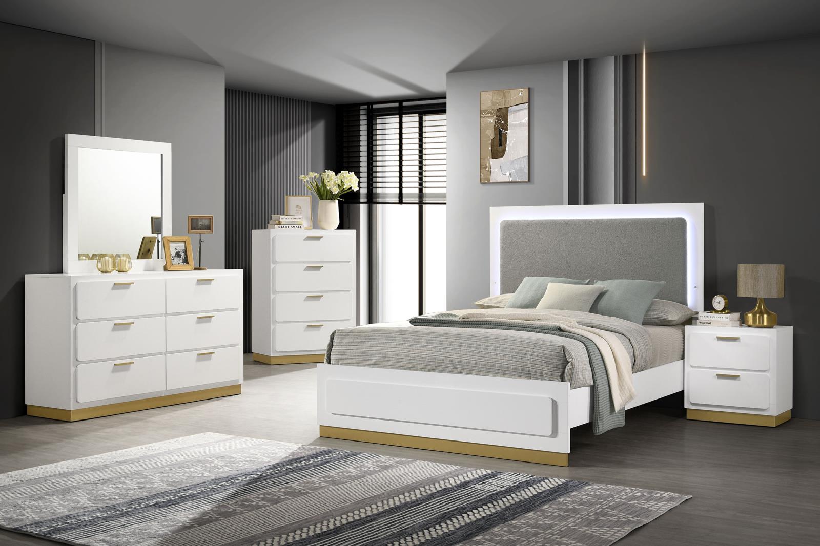 Caraway Wood California King LED Panel Bed - Image 8