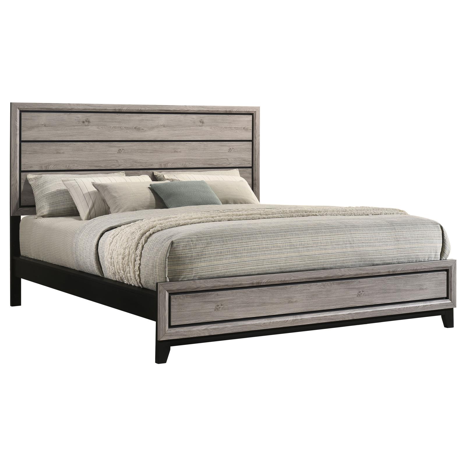 Valen Wood California King Panel Bed Light Taupe - Image 3