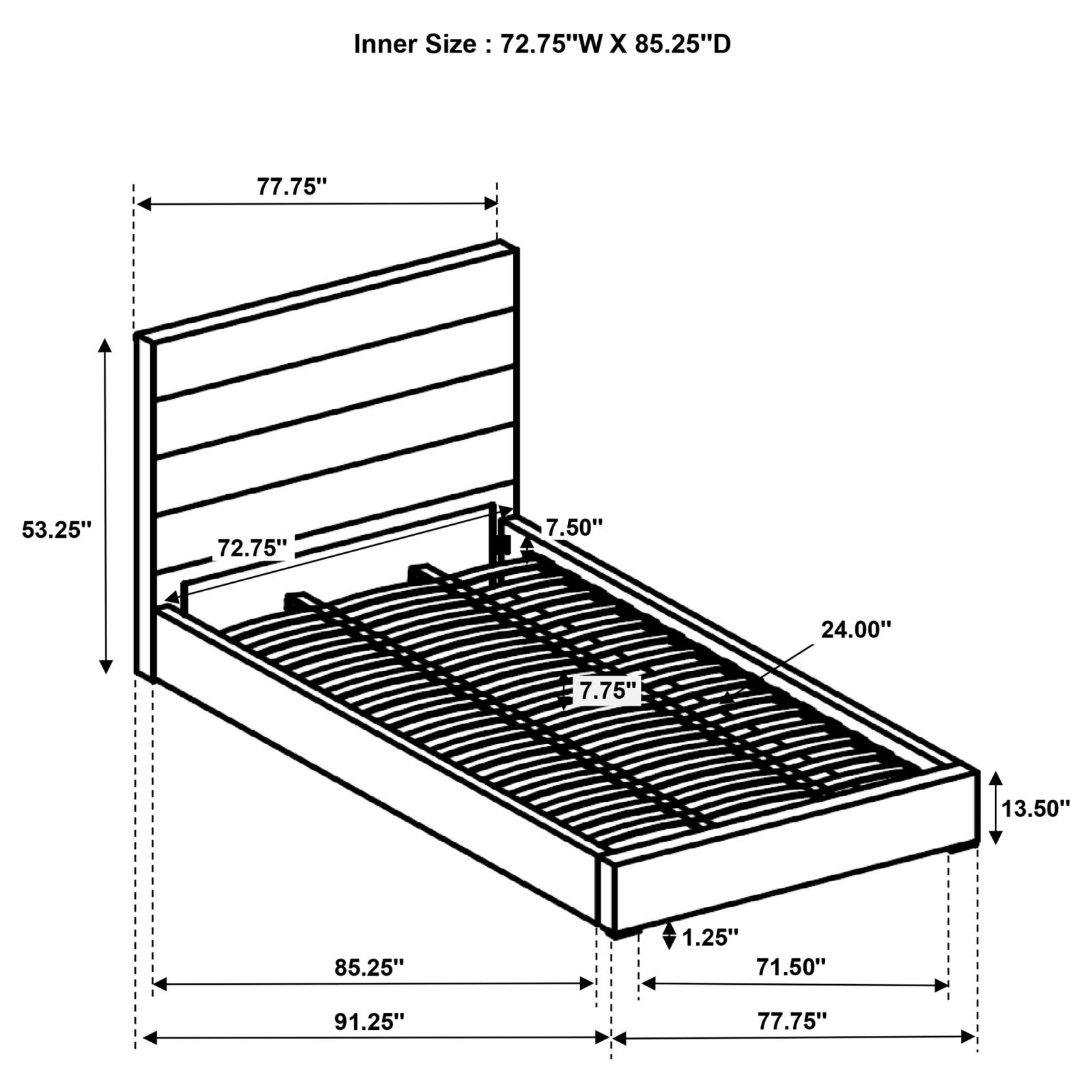 Felicity 53-inch Upholstered California King Bed White - Image 9