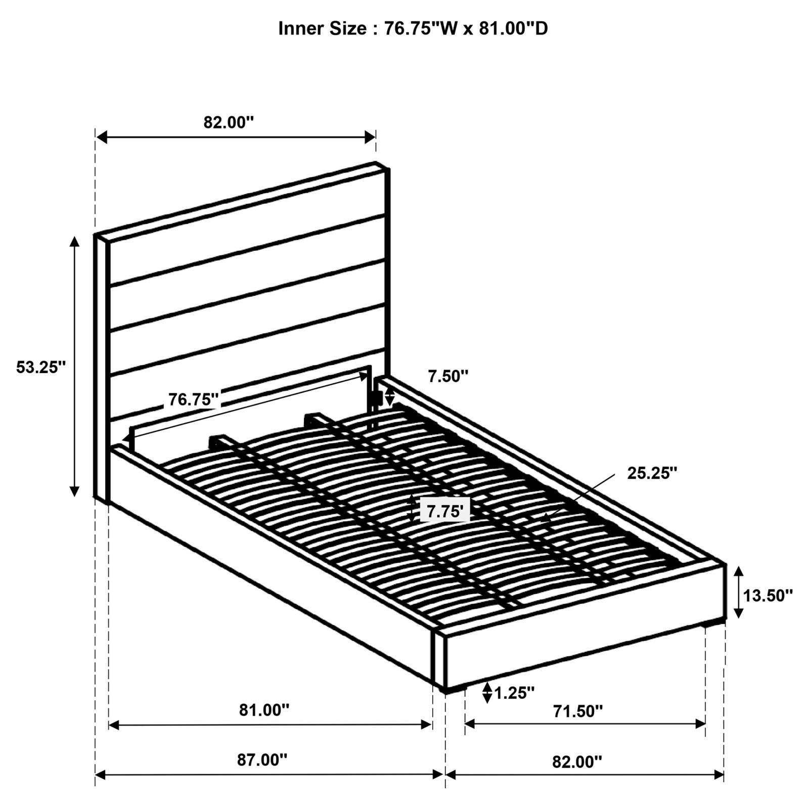 Felicity 53-inch Upholstered Eastern King Platform Bed White - Image 9