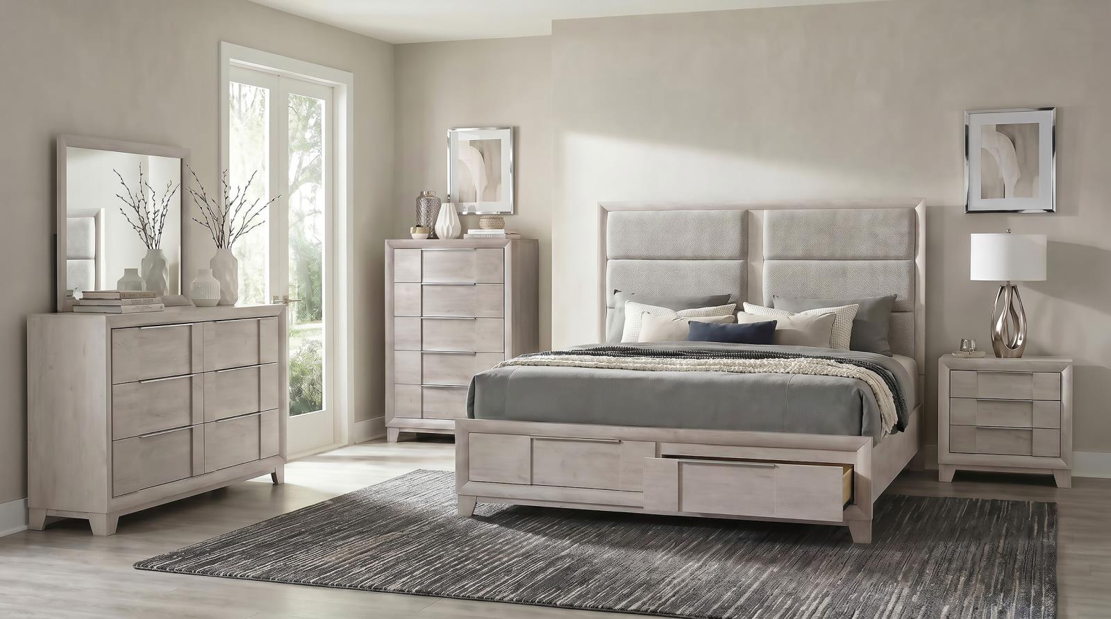 Farre 2-drawer Nightstand Bedside Table Washed Grey - Image 13