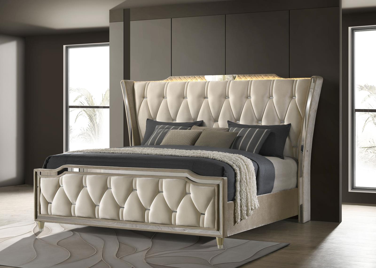 Lorient Eastern King LED Upholstered Bed - Image 2