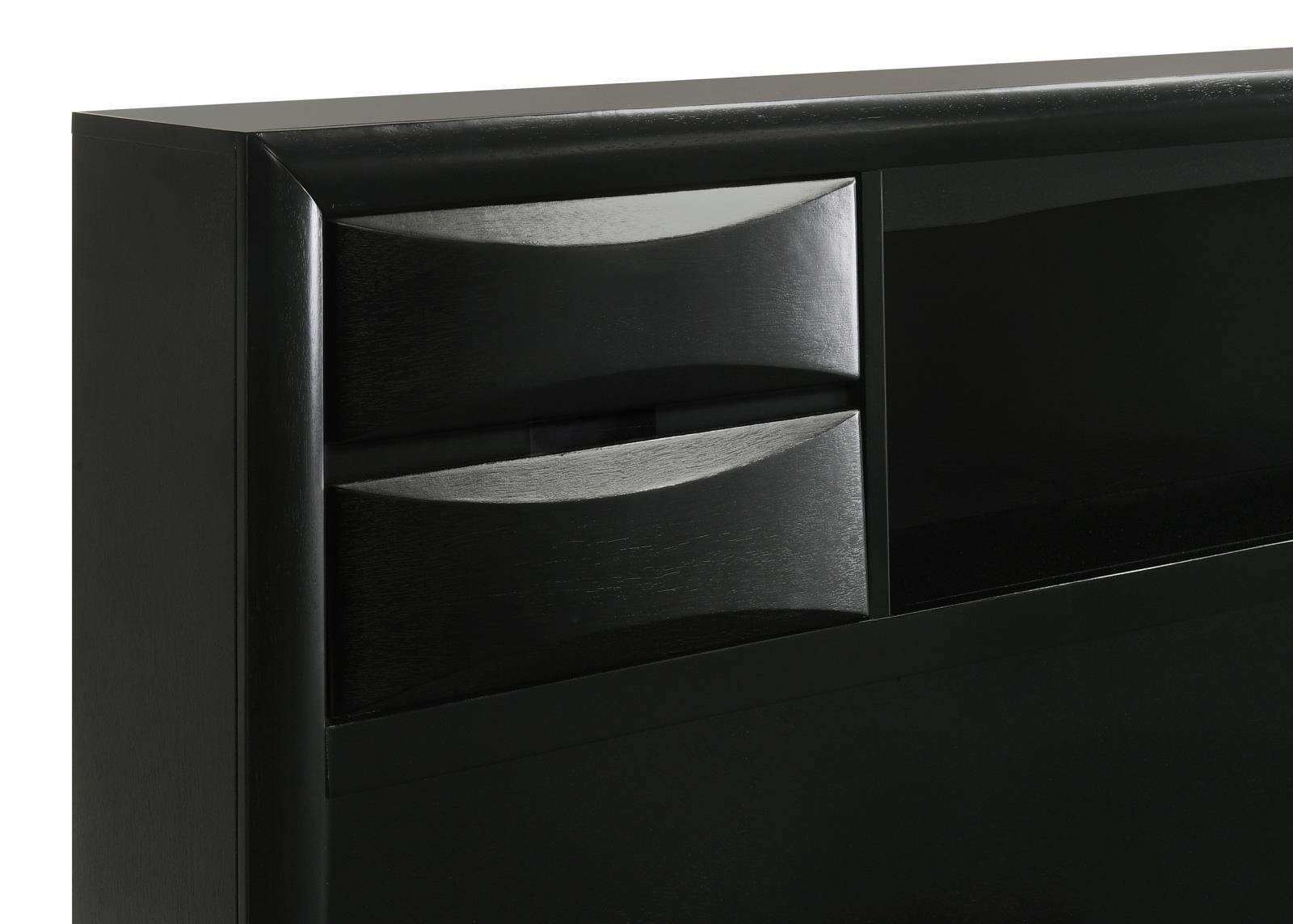 Briana Wood Queen Storage Bookcase Bed Black - Image 8