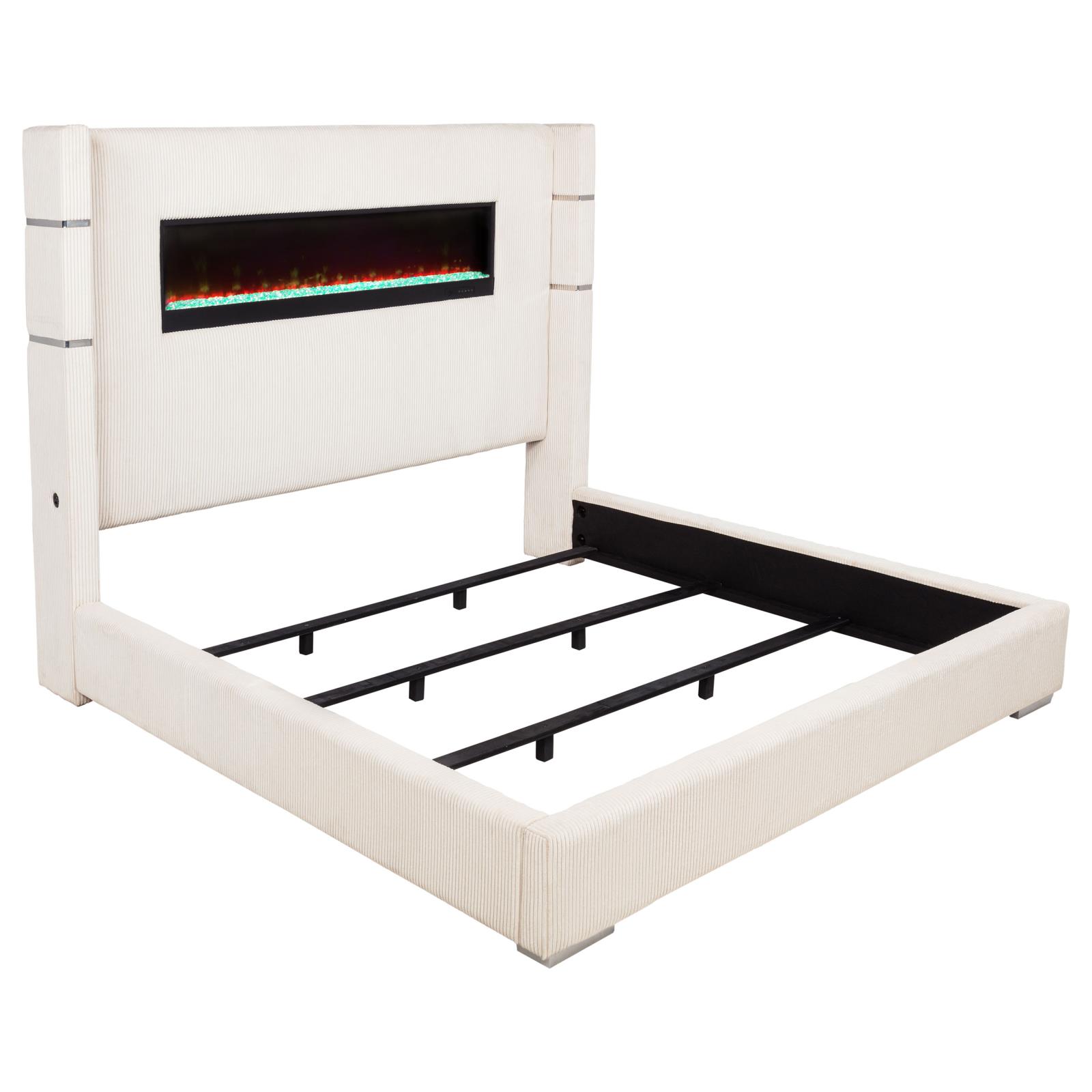 Tisdall Upholstered Eastern King Flame Visualizer Bed - Image 18