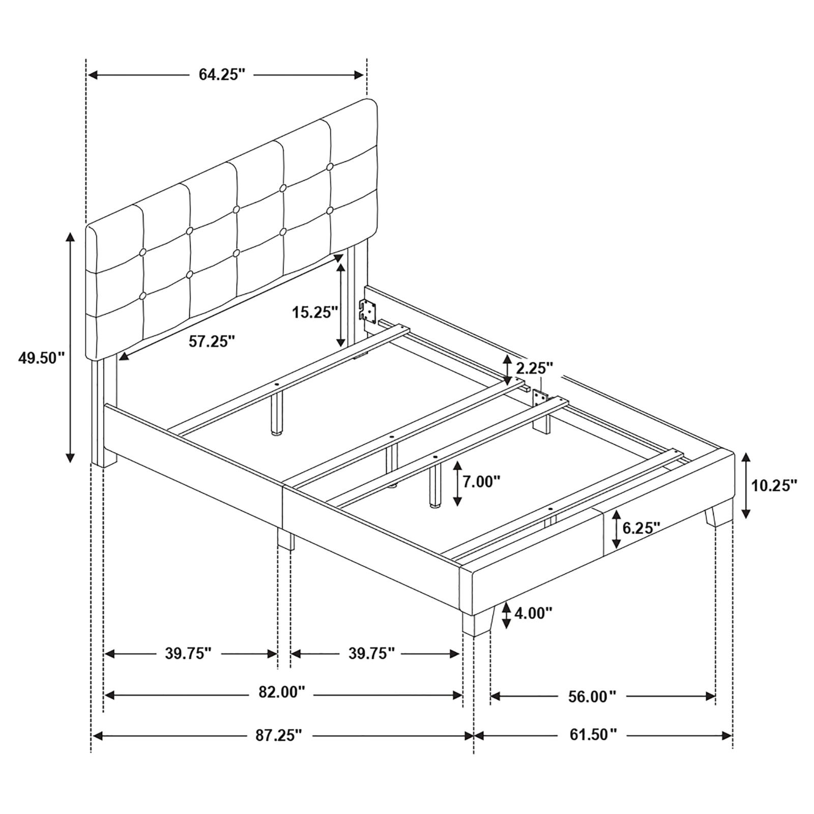 Mapes Upholstered Queen Panel Bed Charcoal - Image 5