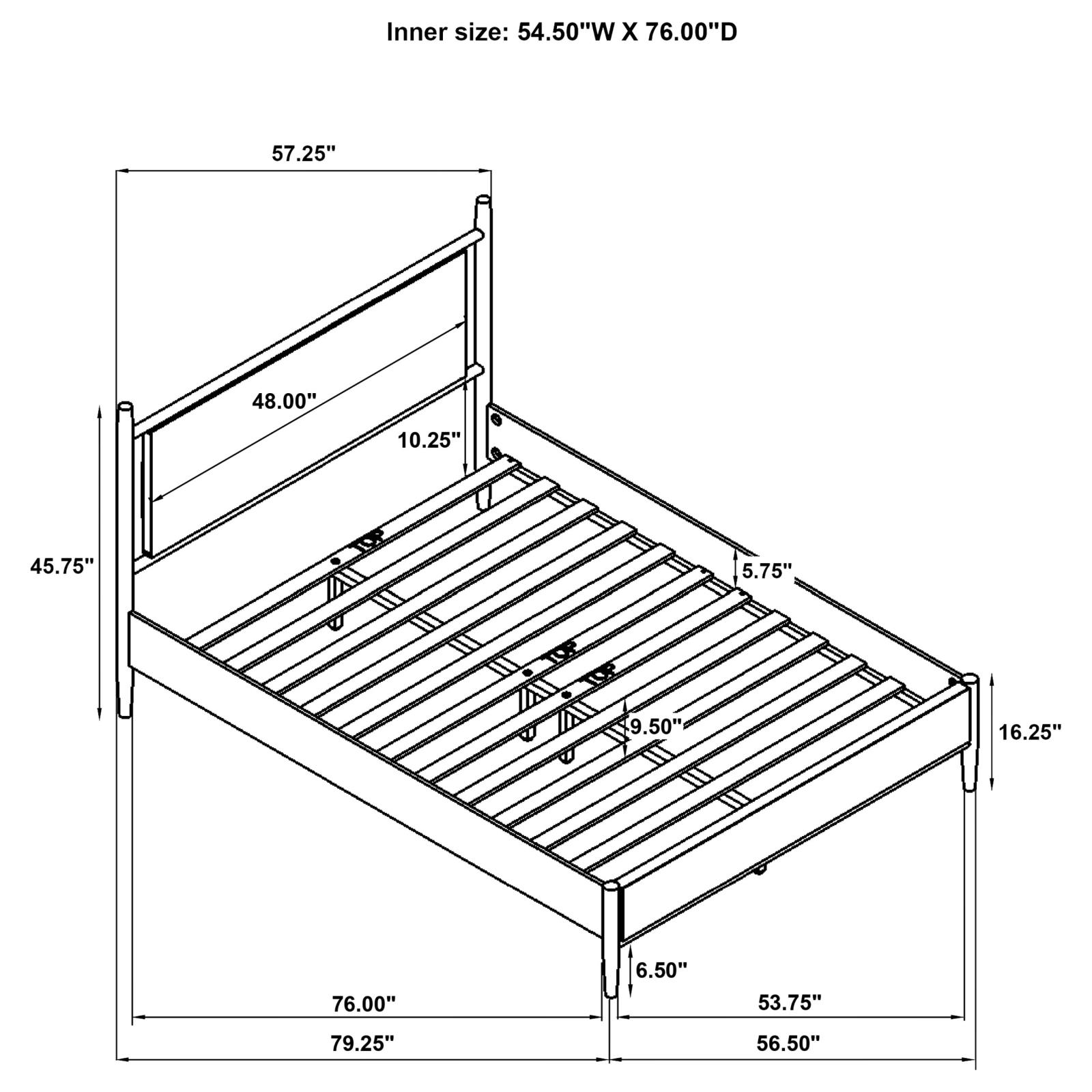 Mason 46-inch Full Panel Platform Bed Grey and Light Brown - Image 10