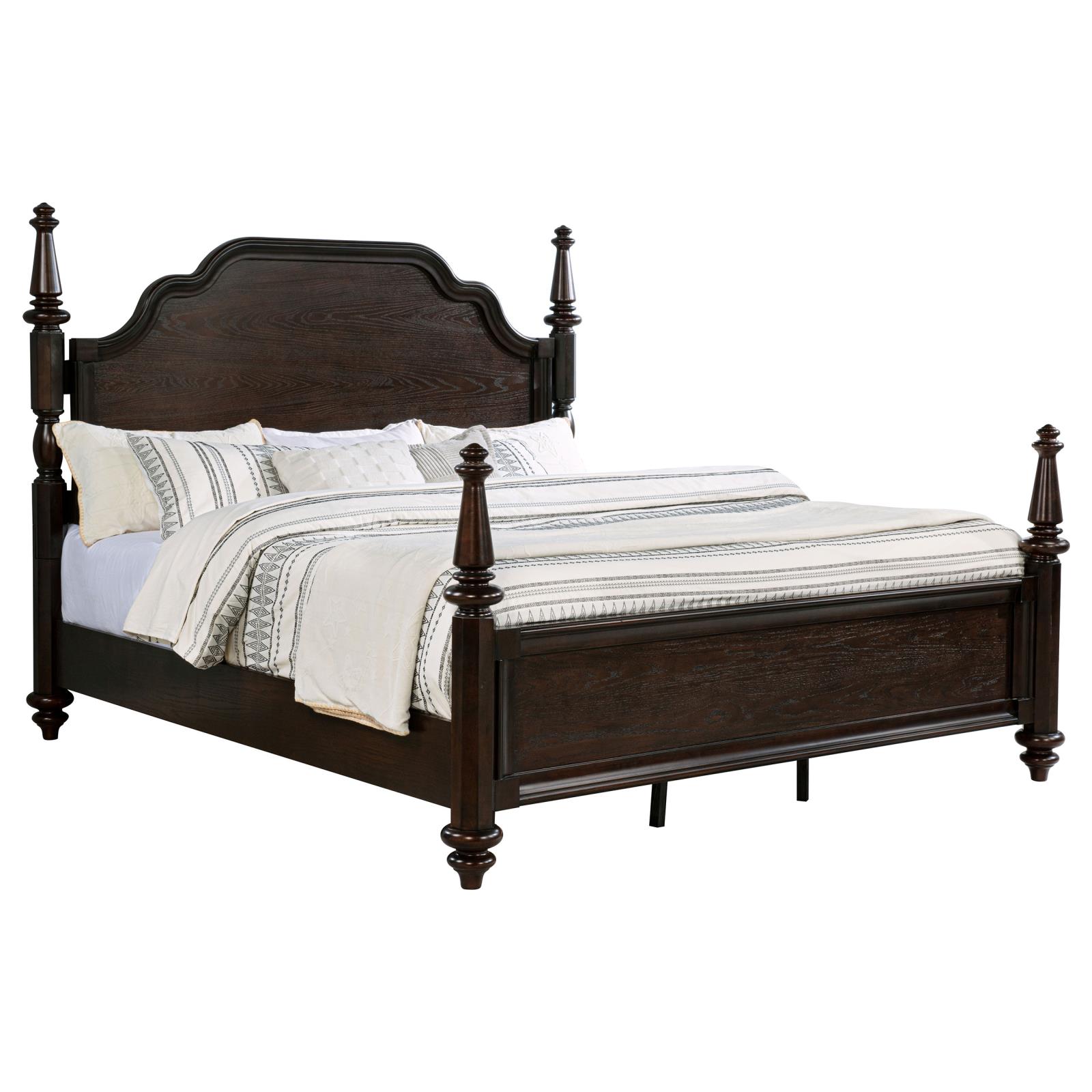 Andover 63-inch Four Poster Eastern King Bed Dark Oak - Image 3