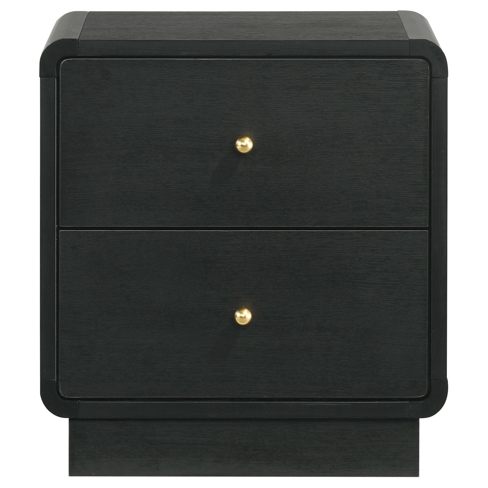 Cavelle 2-drawer Nightstand Bedside Table Black - Image 3