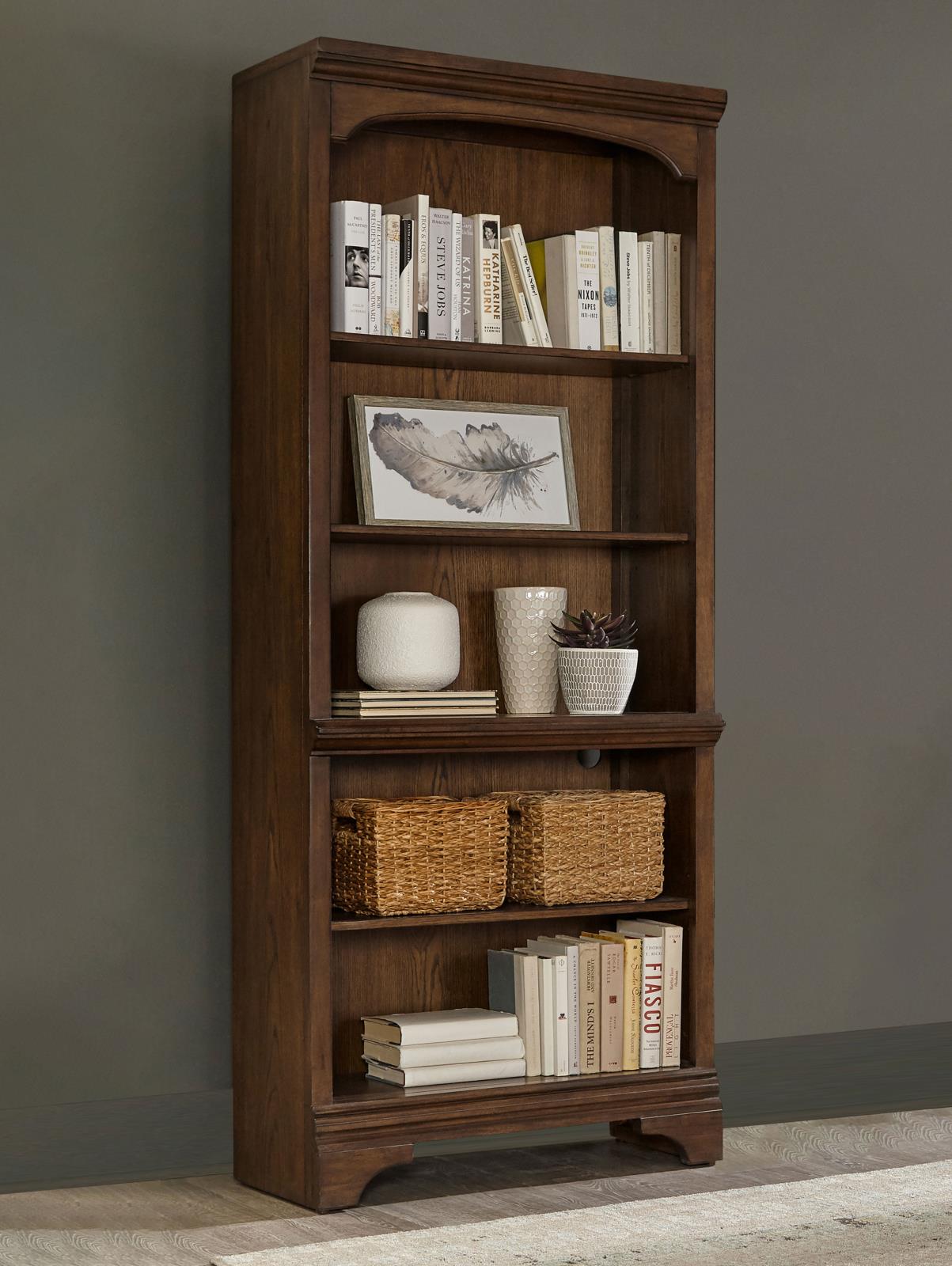 Hartshill 78-inch 5-shelf Bookcase Burnished Oak - Image 2