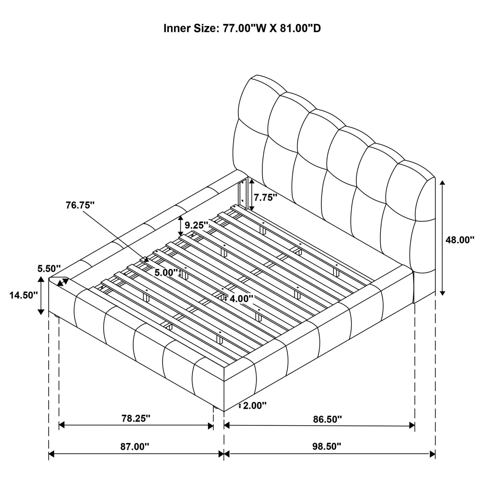 Nollet 48-inch Upholstered Eastern King Platform Bed - Image 18