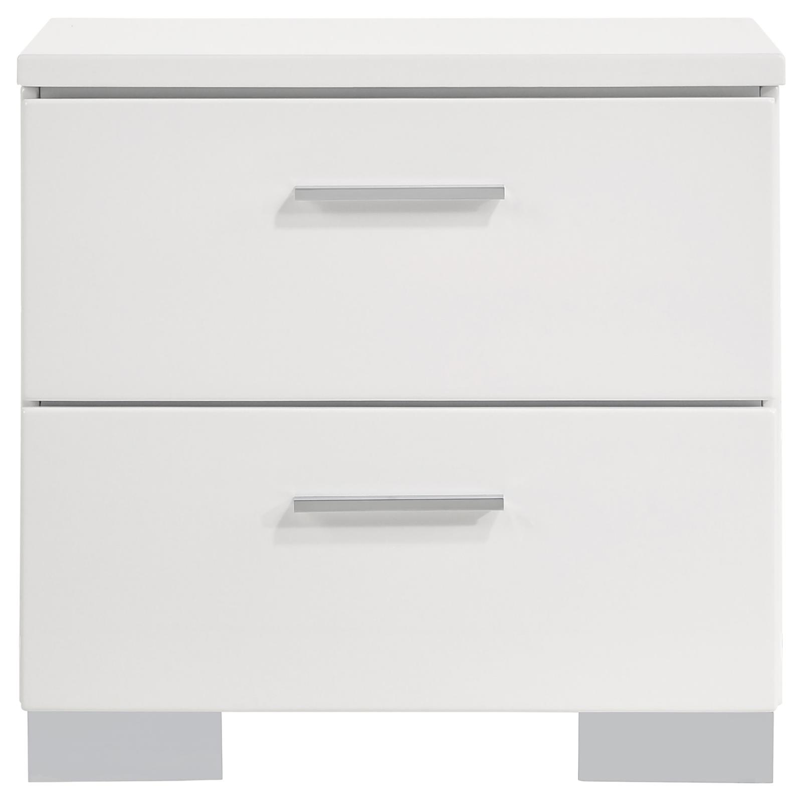 Felicity 2-drawer Nightstand White High Gloss - Image 3